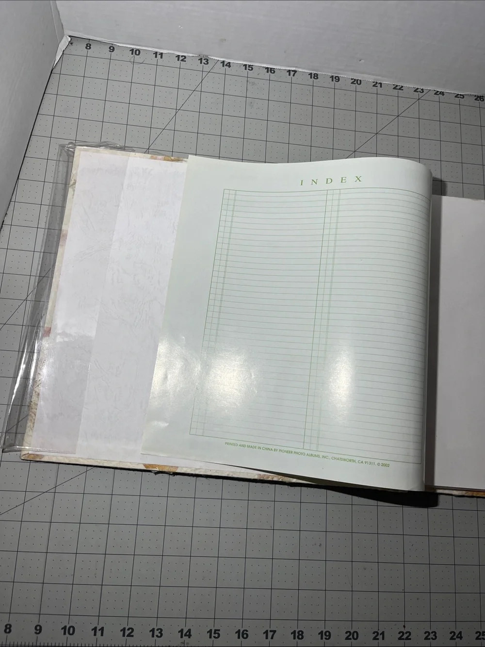 PIONEER Cream Botanical scrapbook with Pink Petal Accents